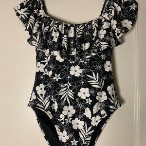 Floral One Piece Ruffle Swim Sute